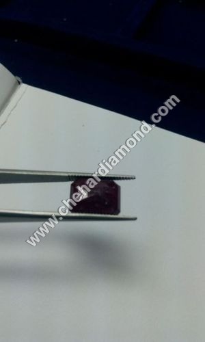 N, RUBY Emerald cut gemstone
