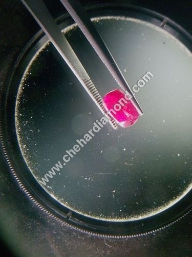 N . RUBY cushian cut gemstone