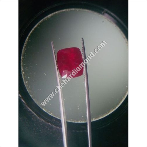 Polished Ruby gemstone Cushion cut