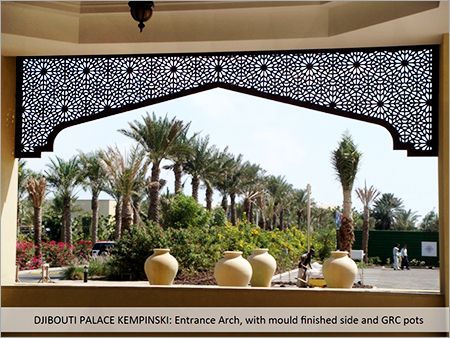 Entrance Arch, with Mould Finished Side and GRC Pots