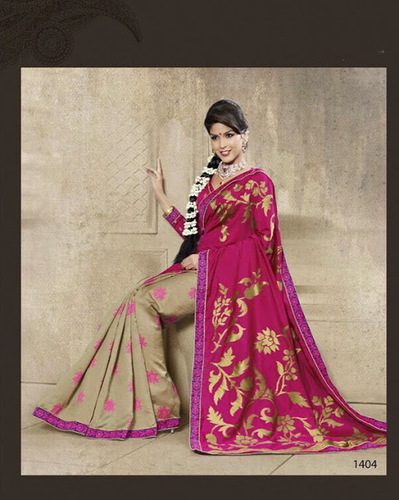 Qualified Hot Pink Banarasi Saree
