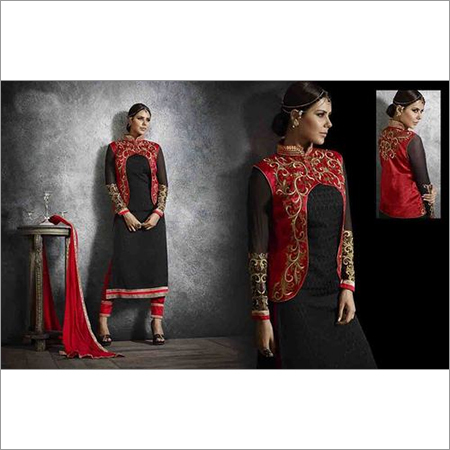 Full Embroidered Jacket Brasso Straight Salwar Kameez
