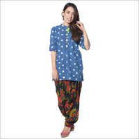 Viscose Printed Kurtis - Viscose, 30 Inches, Blue | Soft Fabric, Stylish Design, Lightweight, Comfortable
