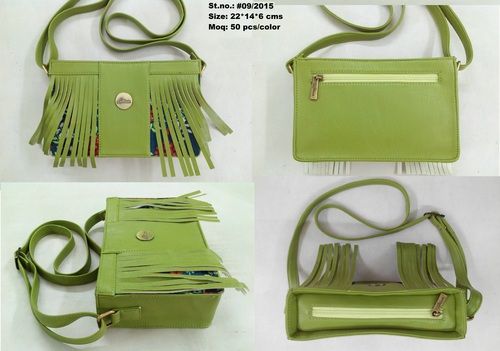 Ladies Green Canvas Shoulder Bag