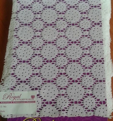 Nylon Jacquard - Nylon, 54 Inches Width, Off-white | Durable Fabric, Geometric Pattern, Soft Texture, Versatile Use