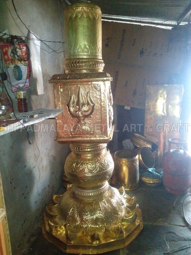 4419 - Brass, 48 Inch Height, 18 Inch Base Diameter | Handcrafted, Intricate Details, Gold Plated, Traditional Religious Piece