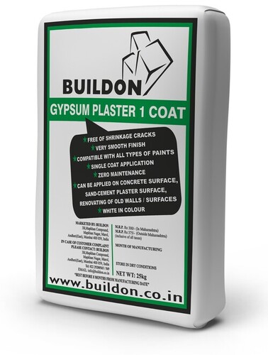Gypsum Plaster - Application: Single Coat With 12 Mm Thickness Gives Coverage Of 20 To 22Sqft