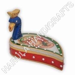 Mor Tilak Chopra - Hand-Painted Wood, 5x3x2 Inches, Blue | Unique Design, Handcrafted, Collectible Art, Gift Item