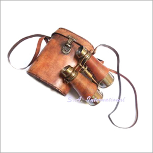 Antique Leather Binoculars with leather holster