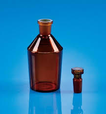 Bottle ReagentStopperedNarrow Mouthwith flat head stopperAmber Colour