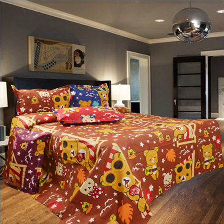 Gold Color Printed Bed Sheets