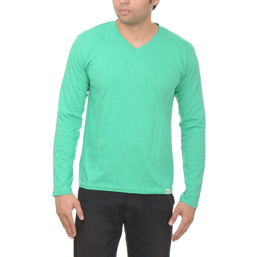 T Shirt - Cotton, S-xxl, Green | Soft Fabric, V-neck, Long Sleeves, Comfortable Fit, Durable, Stylish, Versatile