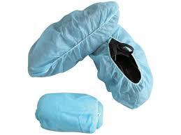 Spun Lace Non Woven Long Shoe Cover - Spunlace Nonwoven, One Size, Light Blue | Durable, Disposable, Comfortable, Protective, Easy Use, Hygiene