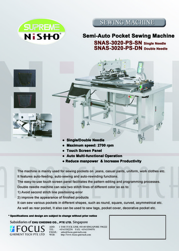 jeans semi automatic pocket attaching machine.