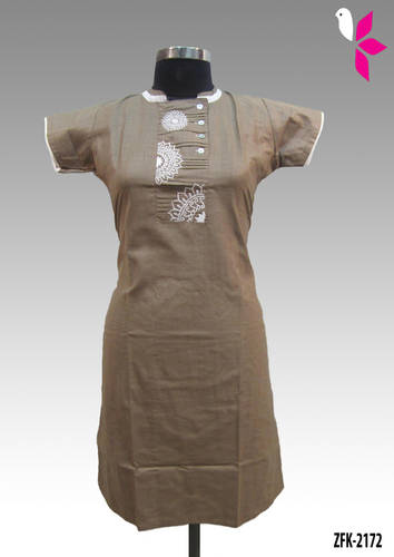 Linen Embroidered Kurti