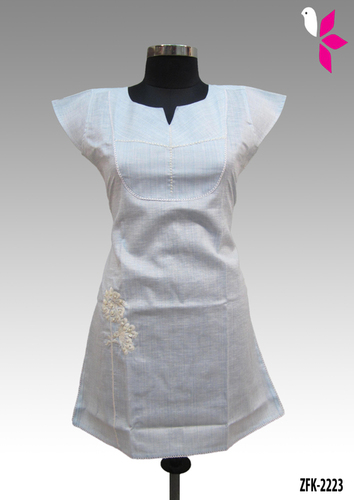 Linen Embroidered Kurti