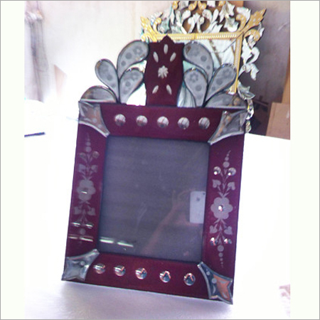 Venetian Picture Frames - Wood and Glass Materials, Variable Dimensions, Burgundy Color - Attractive Look, Elegant Design, Smooth Finish, Versatile Use