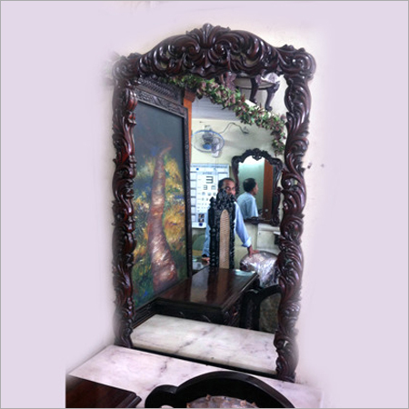 Antique Wood Frame Mirror