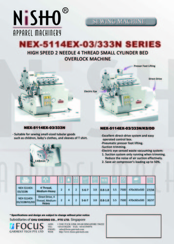 DIRECT DRIVE OVERLOCK MACHINES.