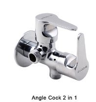 Angle Cock 2 in 1 - Brass, 150x80x60mm, Chrome | Dual Control, Wall Mounted, Lever Handle, Water Efficient