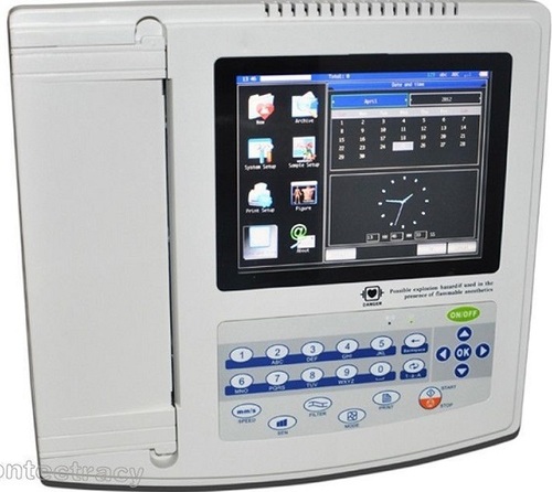 ECG Machine - 12-Channel Digital Diagnostic | 8" TFT LCD Display, Auto-Analysis, Touch Screen, 1000 Case Memory, Multiple Printing Modes, High Accuracy