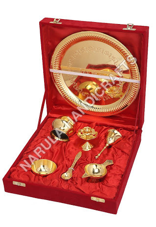 Brass Handicrafts - Premium Brass Varied Dimensions Gold Finish | Intricate Details Handcrafted Quality Durable Material Gift-Ready Velvet Box Religious Significance Traditional Style