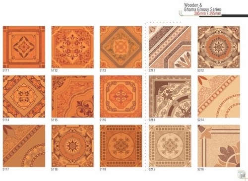 Brown Wooden & Bhama Floor Tiles