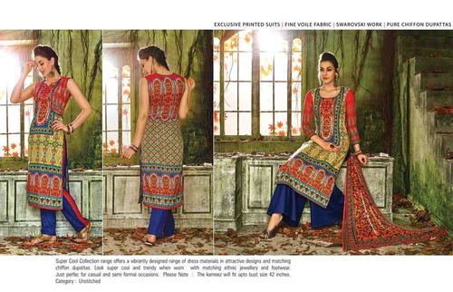 Fancy Salwar Suit - Cotton Top & Bottom, Chiffon Dupatta | Elegant Style, Festival & Party Wear, Vibrant Colors, Comfortable Fit