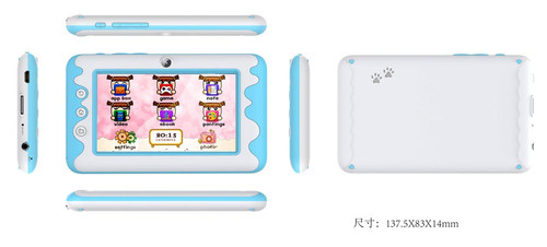 4.3" Rk2926 Single-core dual camera android 4.4 children kid table pc