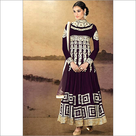 Dark Purple Color Designer Anarkali Suit
