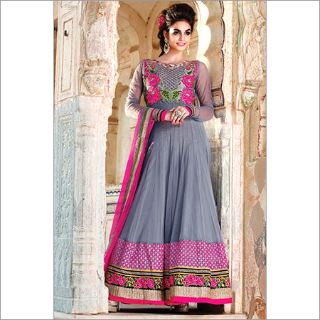Grey Anarkali Salwar Kameez