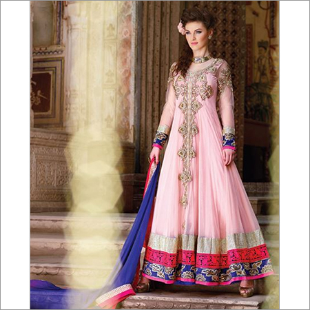 Scintillating Net Long Anarkali Suit
