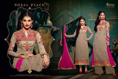 Royal Semistitch Beige Georgette Salwar Kameez