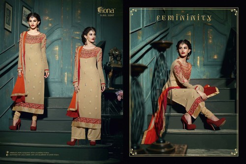 Royal Semistitch Beige Georgette Salwar Kameez