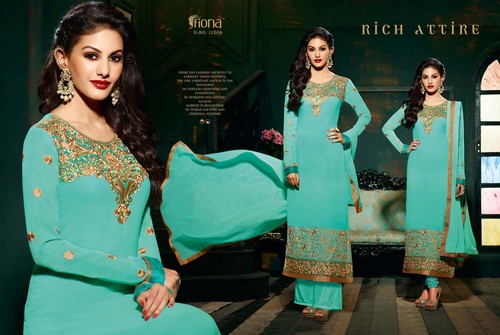 Royal Semistitch Aqua Georgette Salwar Kameez