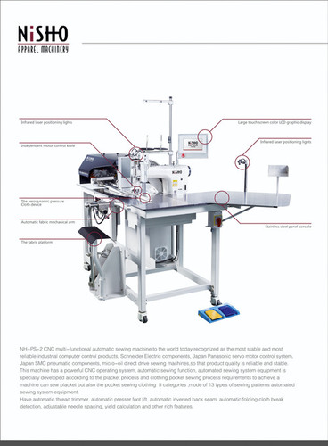 PLACKET CUTING AND STITCHING MACHINE.