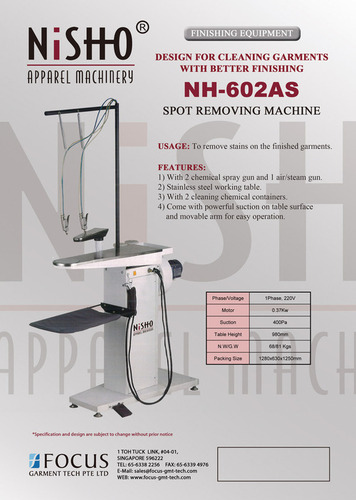 Stain Removing Machines