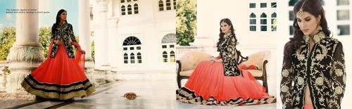 BLACK AND PEACH BRIDAL WEAR