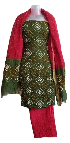 Bandhani Satin Dress Material