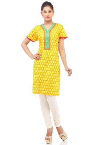 Cotton Printed Embroidery Kurti