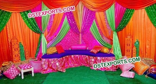 Mehandi Stage Colourful Backdrops
