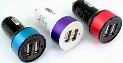 5V 3.1A Circular Dual USB car charger for smart phone