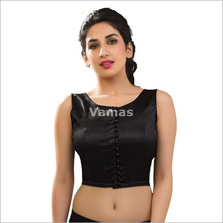 Black Satin Crop Top