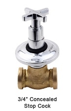 3/4" Concealed stop cock