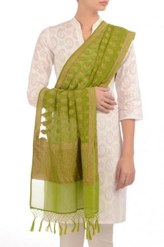 Green Embroidered Stole