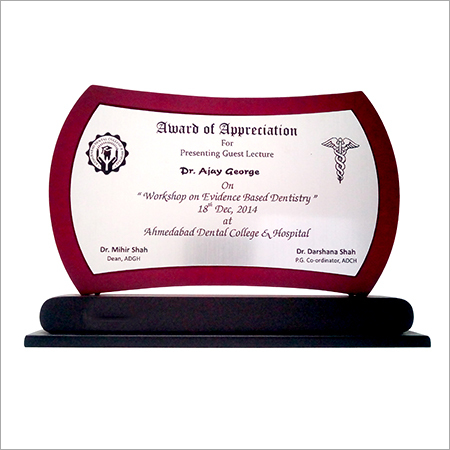 Wooden Certificate Trophy