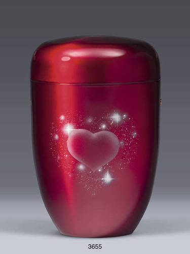 Urns - Aluminum, 10x8x6 inches, Red | Durable Material, Elegant Design, Airtight Seal, Personalized Finish