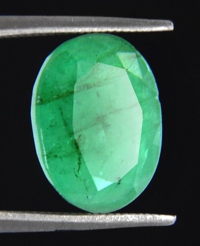 3.80 Ct Natural Emerald Panna Rashi Stone - 11.68x8.76x5.41 mm, Green Oval Faceted, Untreated Lab Certified