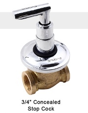3/4" Concealed stop cock