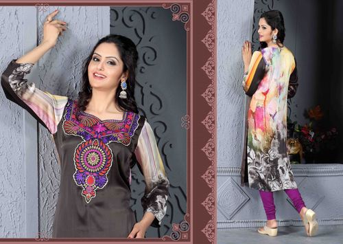 Black Grey Shade Designer Kurti